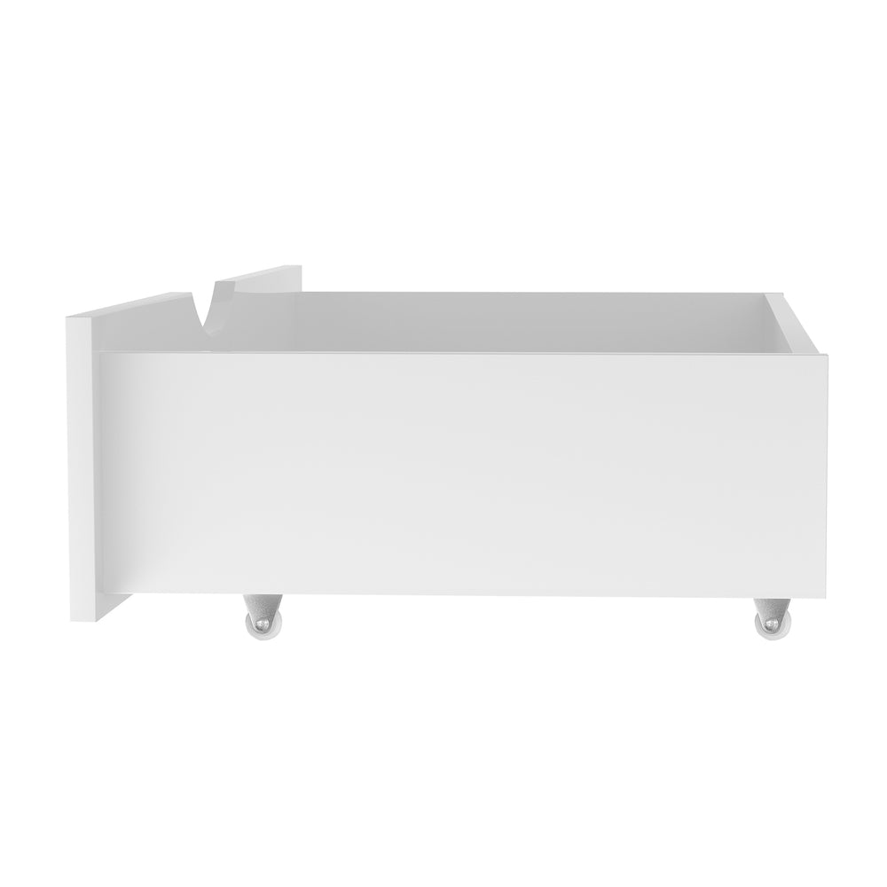 2x Bed Frame Storage Drawers Timber Trundle for Wooden Bed Frame Base White