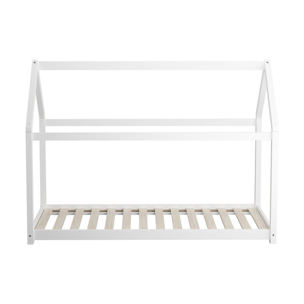  Bed Frame Single Wooden Timber House Style Mattress Base Platform White