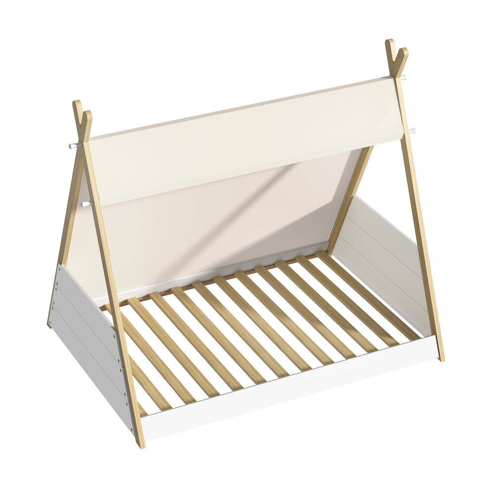 Kids Bed Frame and Mattress Single House Teepee Triangle Beds