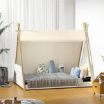 Kids Bed Frame and Mattress Single House Teepee Triangle Beds
