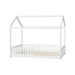 Kids Wooden Bed Frame House Beds Platform Double White Timber Pine