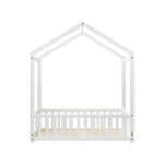 Kids Wooden Bed Frame House Beds Platform Double White Timber Pine