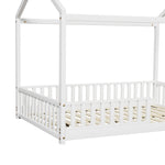 Kids Wooden Bed Frame House Beds Platform Double White Timber Pine