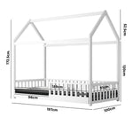 Kids Bed Frame With Single Mattress Set House Frame White