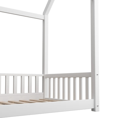Kids Bed Frame With Single Mattress Set House Frame White