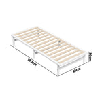 Double/King Single/Queen Wooden Bed Frame Solid Pine Timber White