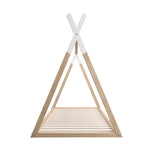 Kids Bed Frame With Single Mattress Set Teepee House Style