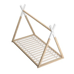 Wooden Bed Frame Single Timber Teepee House Mattress Base Platform