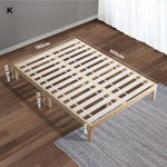 Bed Frame King Size Pine Wood Bed Base