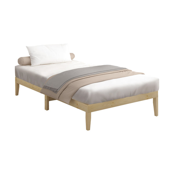  Bed Frame King Single Pine Wood Bed Base