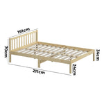 Bed Frame King Size Wooden Timber Mattress Base Wood Headboard Bedroom