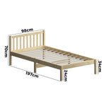 Bed Frame Single Size Wooden Kids Bed Timber Mattress Base Platform