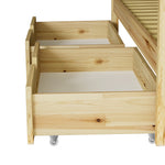 2x Trundle Drawers for Bed Frame with Wheels Wooden