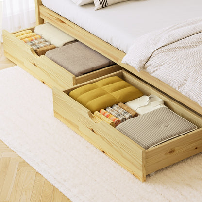 2x Trundle Drawers for Bed Frame with Wheels Wooden