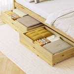 2x Trundle Drawers for Bed Frame with Wheels Wooden