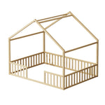 Double Kids Wooden Bed Frame With Timber Base Natural/White Finish Bedroom Furniture