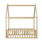 Double Kids Wooden Bed Frame With Timber Base Natural/White Finish Bedroom Furniture