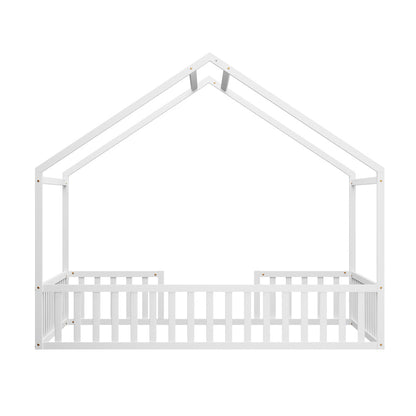 Double Kids Wooden Bed Frame With Timber Base Natural/White Finish Bedroom Furniture