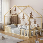 King Single Kids Wooden Bed Frame With Timber Base Natural Finish Bedroom Furniture