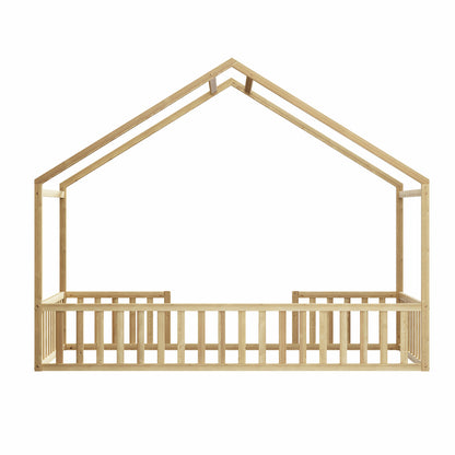 King Single Kids Wooden Bed Frame With Timber Base Natural Finish Bedroom Furniture