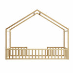 King Single Kids Wooden Bed Frame With Timber Base Natural Finish Bedroom Furniture