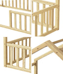 King Single Kids Wooden Bed Frame With Timber Base Natural Finish Bedroom Furniture