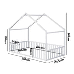 King Single Kids Wooden Bed Frame With Timber Base Natural Finish Bedroom Furniture