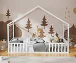 King Single Kids Wooden Bed Frame With Timber Base Natural Finish Bedroom Furniture