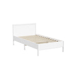Scalloped Wooden Kids Bed Frame King Single Timber White Finish