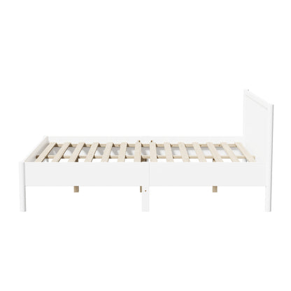 White Wooden Queen Bed Frame 211x161x90cm