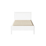 Scalloped Wooden Kids Bed Frame Single Timber Wood White Finish