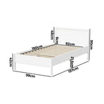 Scalloped Wooden Kids Bed Frame Single Timber Wood White Finish