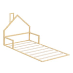 Wooden Kids Bed Frame Floor Bed Chimney Natural Wood Bedroom-KS/S