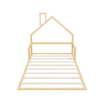 Wooden Kids Bed Frame Floor Bed Chimney Natural Wood Bedroom-KS/S