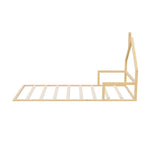 Wooden Kids Bed Frame Floor Bed Chimney Natural Wood Bedroom-KS/S