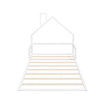 Wooden Kids Bed Frame Floor Bed Chimney White Wood Bedroom-KS/S