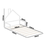 Wooden Kids Bed Frame Floor Bed Chimney White Wood Bedroom-KS/S