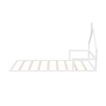 Wooden Kids Bed Frame Floor Bed Chimney White Wood Bedroom-KS/S