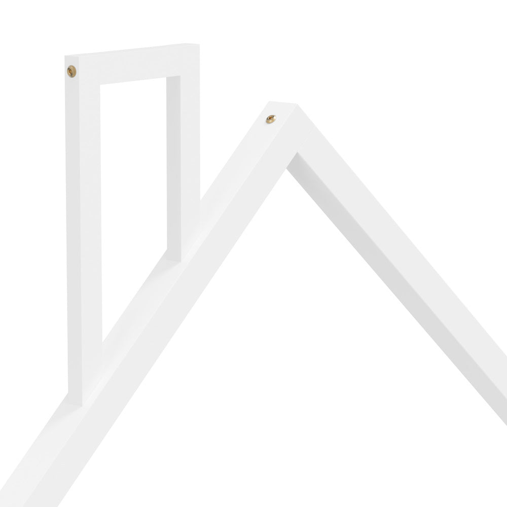 Wooden Kids Bed Frame Floor Bed Chimney White Wood Bedroom-KS/S