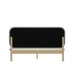 Wooden Bed Frame with Padded Fabric Edges Headboard Queen Size