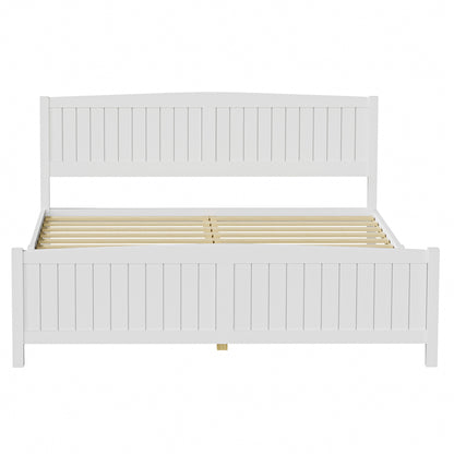 Bed Frame Double Size Timber Platform White