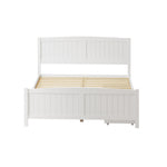 Wooden Bed Frame with Trundle Drawers White