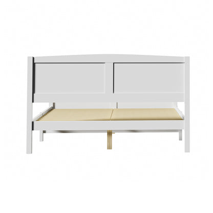 Bed Frame Double Size Timber Platform White