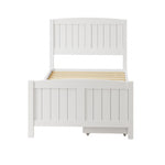 Wooden Bed Frame with Trundle Drawers White