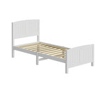 Bed Frame Single Size Real Rattan Headboard Black