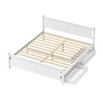 King Bed Frame Storage Drawers Pine White | HomeAndLiving