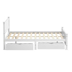 King Bed Frame Storage Drawers Pine White | HomeAndLiving