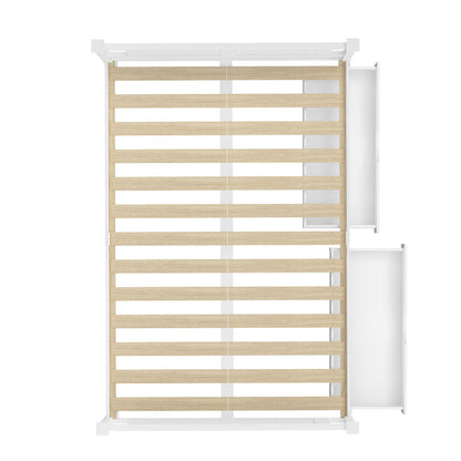King Bed Frame Storage Drawers Pine White | HomeAndLiving - 4