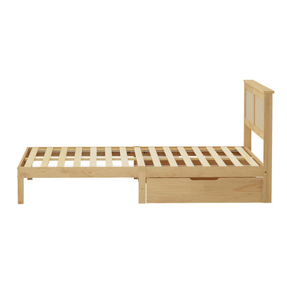 Double Wooden Bed Frame With Storage 199x145x94cm