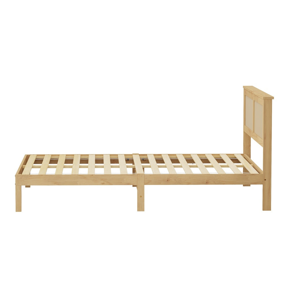 Queen Wooden Bed Frame Natural 213x161x94cm